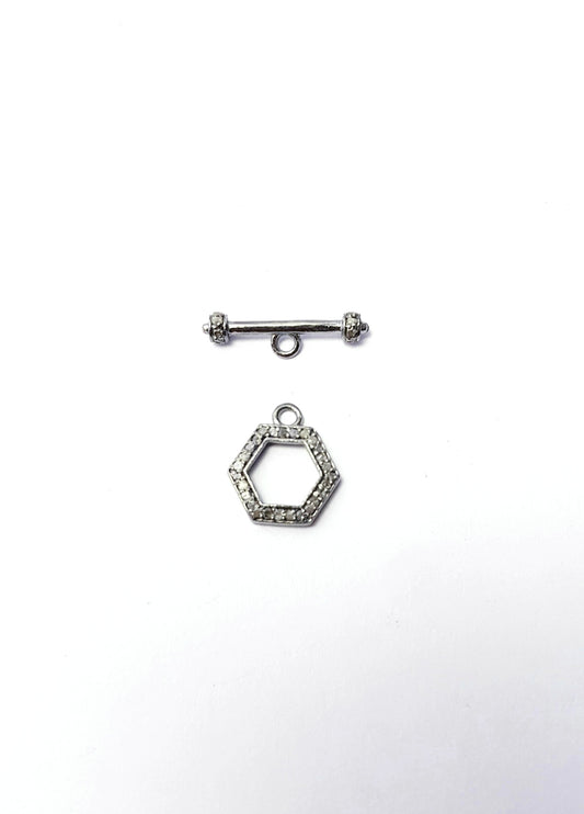 Pave Rosecut Diamond 925 Sterling Silver Handmade Finish Diamond Togal Lock