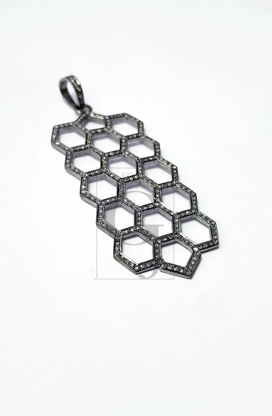 Latest designer Rosecut pave diamond pendant 925 sterling silver handmade finish unique design diamond pendant jewelry