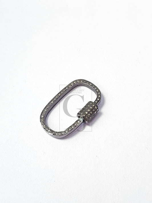 Pave rosecut diamond 925 sterling silver handmade pave diamond clasp screw design