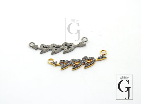 Latest designer love heart pendant Rosecut pave diamond pendant 925 sterling silver handmade finish diamond jewelry necklace pendant