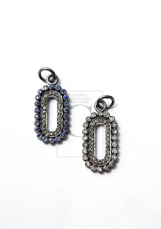 Latest Designer Rosecut Pave Diamond Pendant 925 Sterling Silver Handmade Finish Diamond Pendat Charms