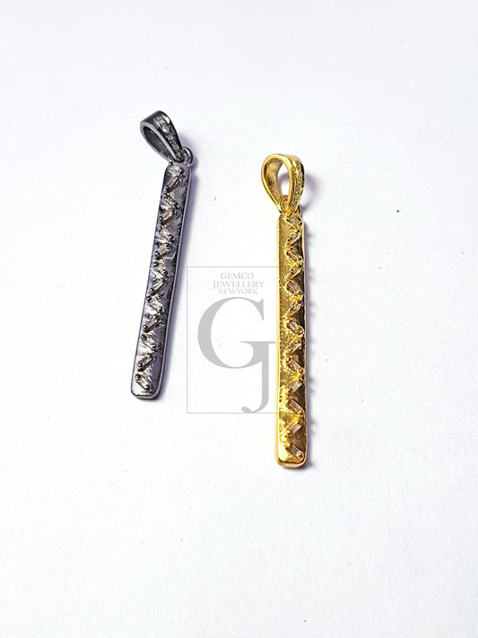 Pave diamond pendant sterling silver pendant pave diamond silver pendant 925 sterling beautiful diamond pendant gold n silver