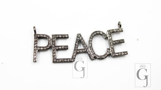 Fashionable peace designer pendant Rosecut pave diamond pendant 925 sterling silver handmade finish diamond charms necklace pendant jewelry