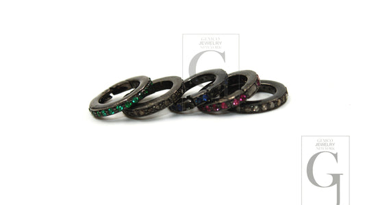 Pave Diamond Bail Rosecut Pave Diamond Spring Bail Clasps 925 Sterling Silver Handmade Finish Diamond/Sapphire/Ruby/Emerald Clasps