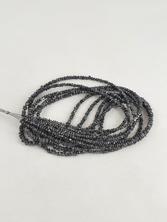 100% natural Diamond Stone Raw Diamond Making Jewelry Gemstone uncut Diamond Stone Nuggets Strand Diamond bead 3mm Black diamond strings 14"