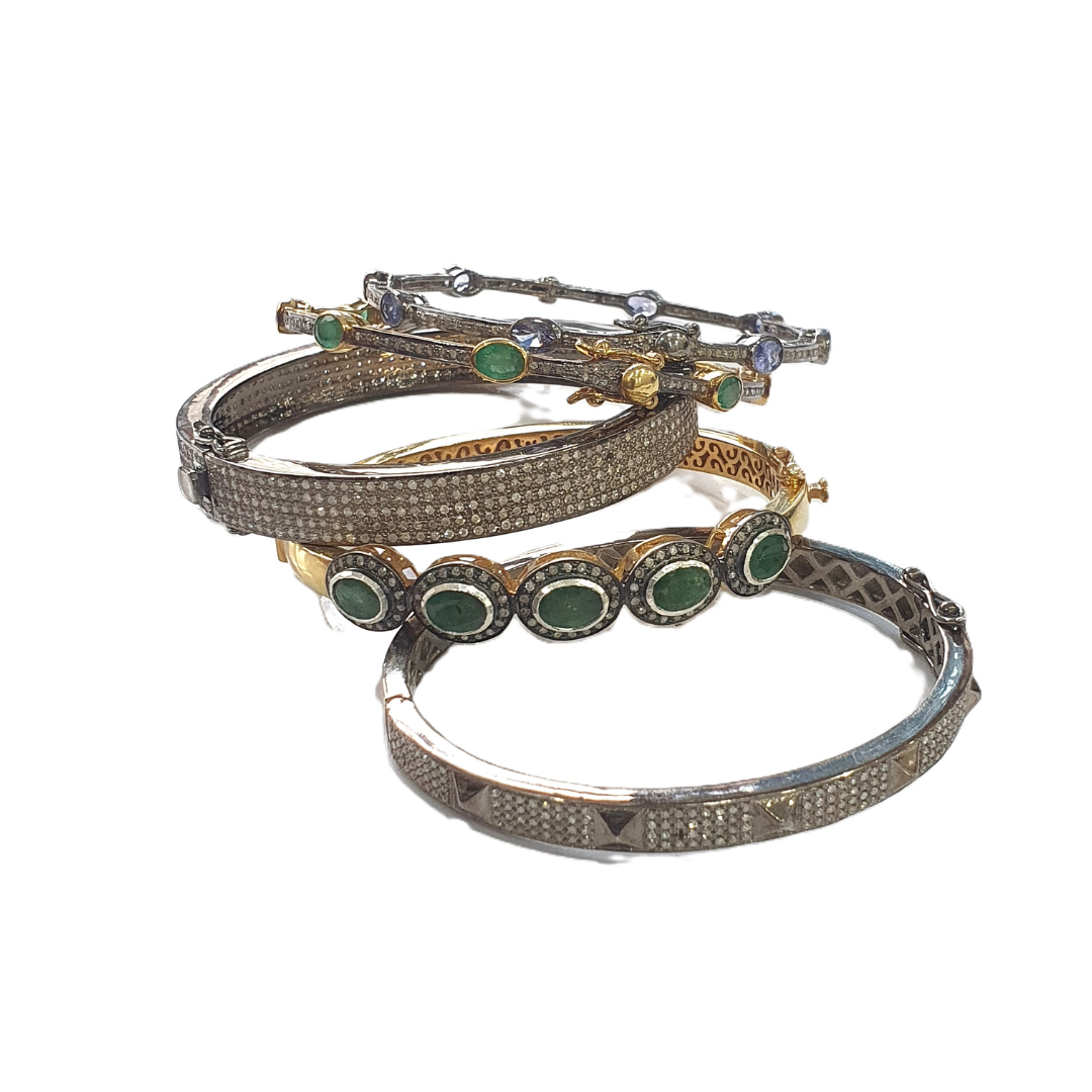 Pave Diamond Bracelet And Bangles