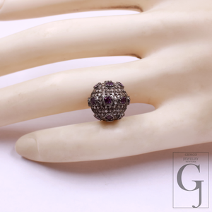 Amazing Pave Diamond Roundel Beads / Spacers Design Pave Diamond In 925 Sterling Silver Handmade Jewelry