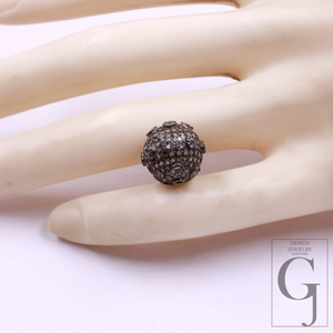 Amazing Pave Diamond Roundel Beads / Spacers Design Pave Diamond In 925 Sterling Silver Handmade Jewelry