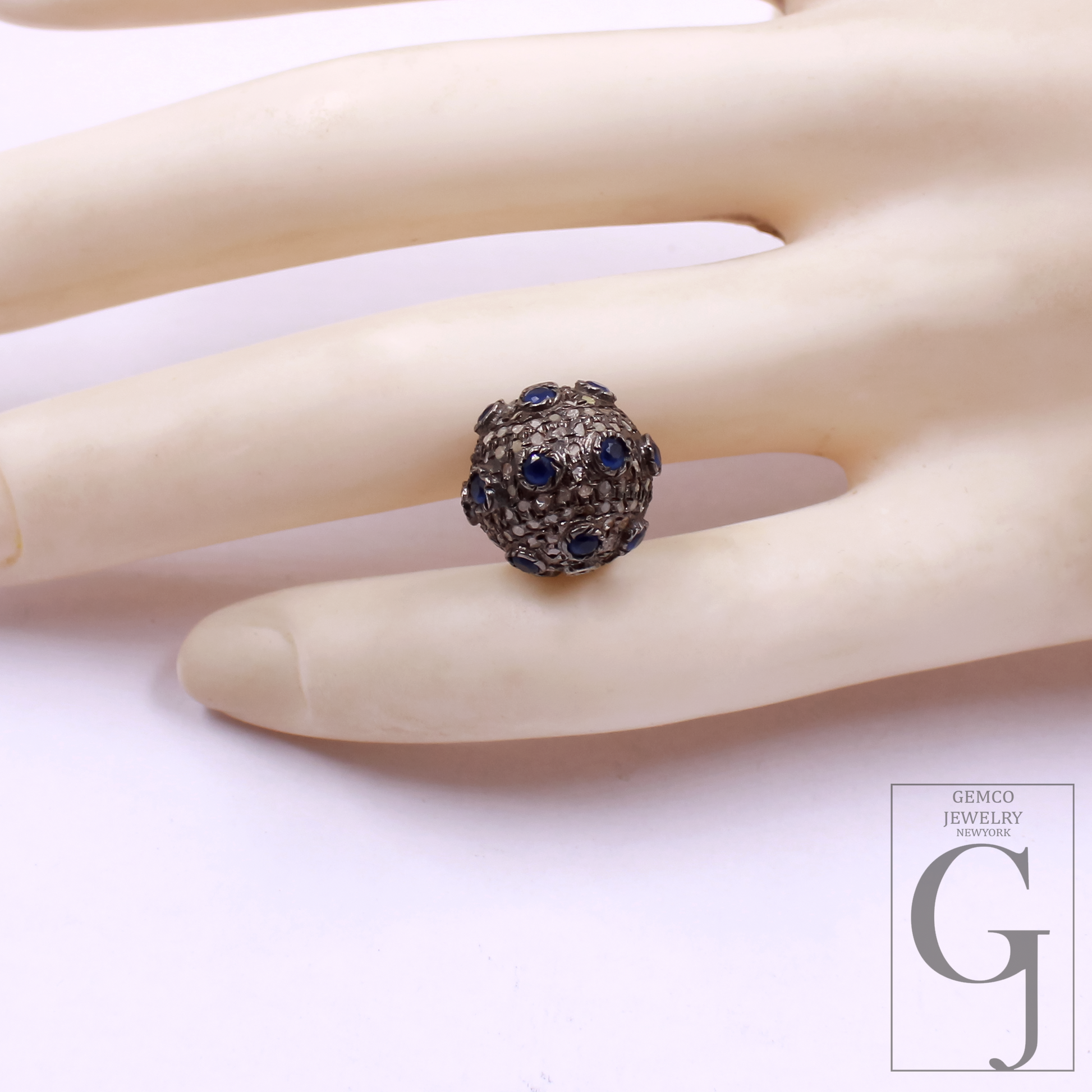 Amazing Pave Diamond Roundel Beads / Spacers Design Pave Diamond In 925 Sterling Silver Handmade Jewelry