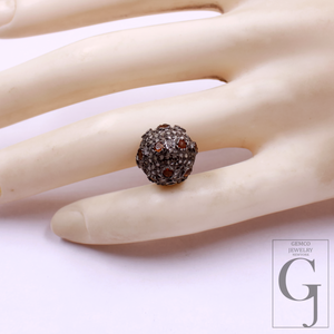 Amazing Pave Diamond Roundel Beads / Spacers Design Pave Diamond In 925 Sterling Silver Handmade Jewelry