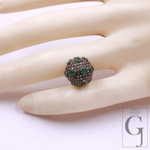 Amazing Pave Diamond Roundel Beads / Spacers Design Pave Diamond In 925 Sterling Silver Handmade Jewelry