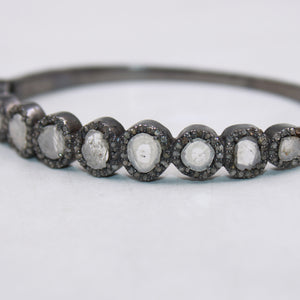 Vintage-style diamond bangle with handcrafted pave detailing