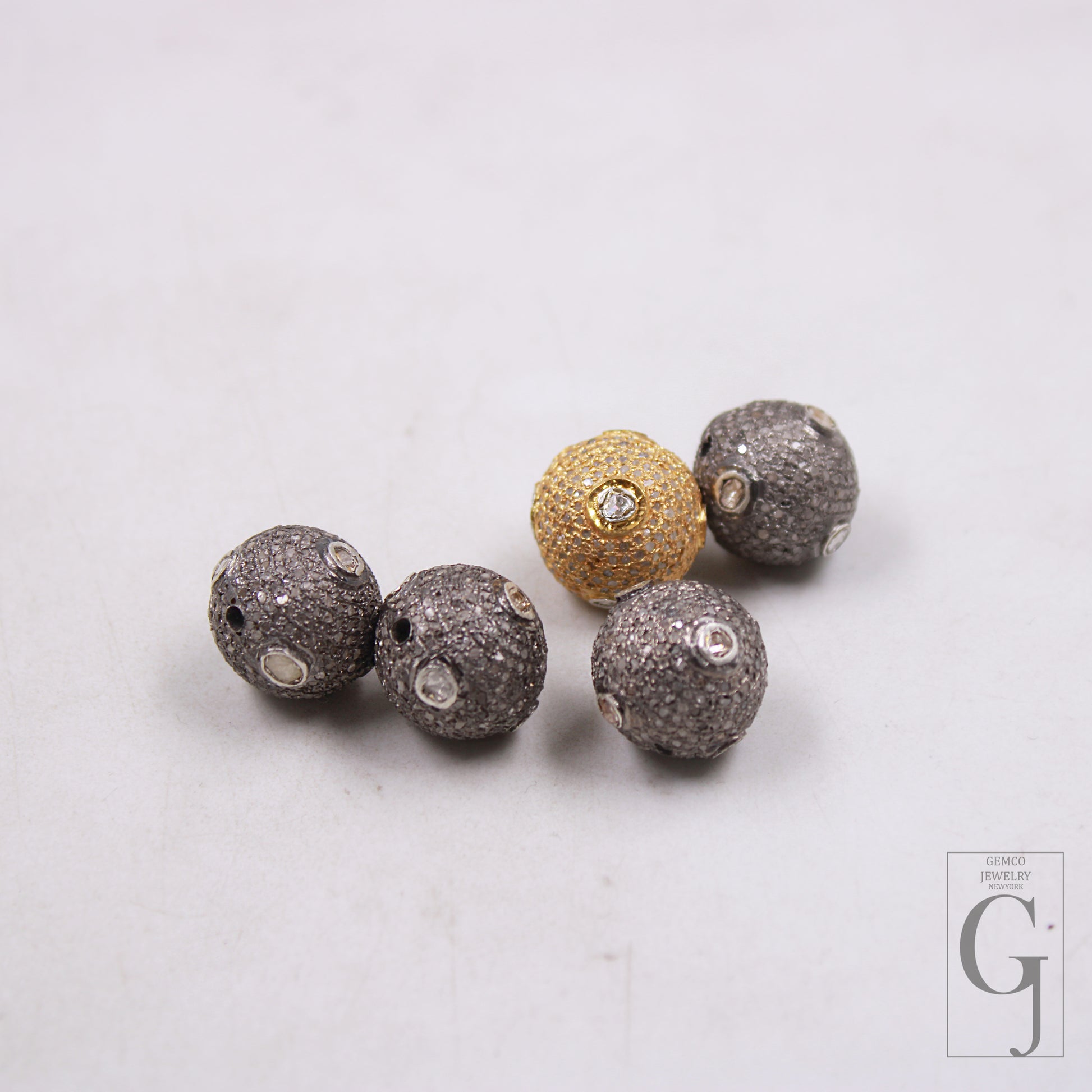 Natural Diamond Jewelry Beads with Handmade Detail