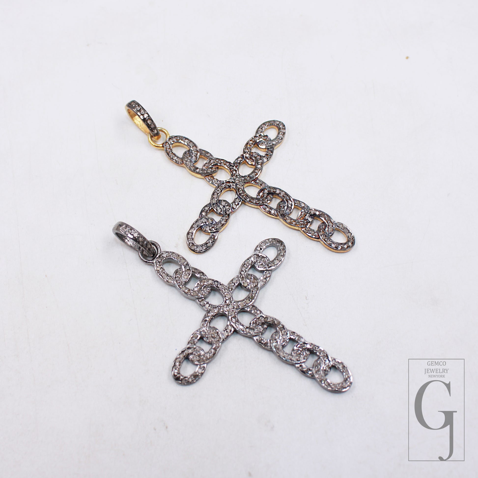 Sterling silver chain cross pendant with handmade craftsmanship