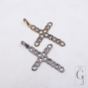 Sterling silver chain cross pendant with handmade craftsmanship