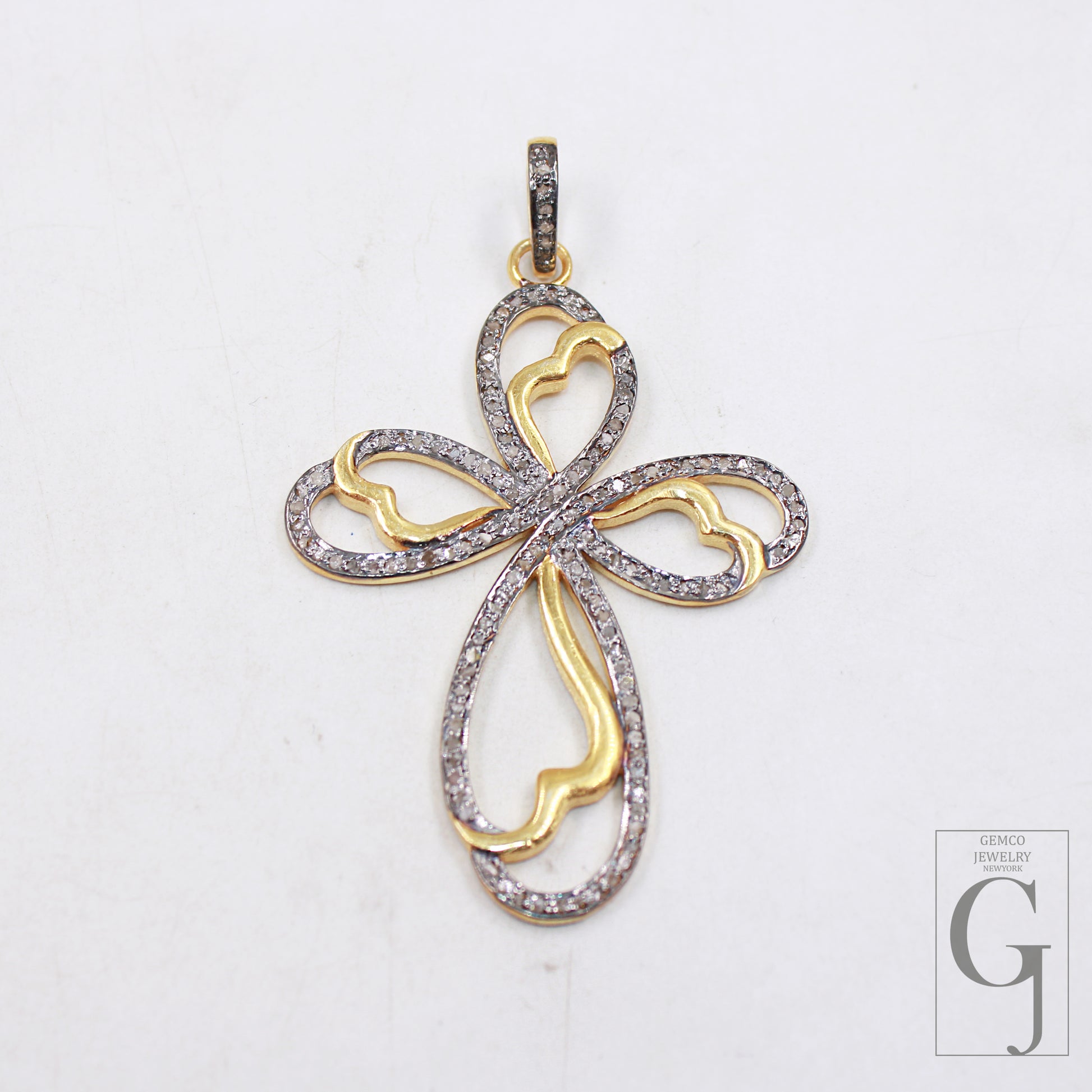 Luxury cross necklace charm in handmade finish