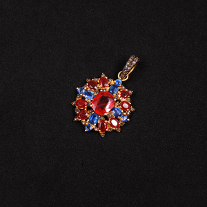 Unique Handmade Ruby and Kyanite Statement Pendant – Anniversary Jewelry Gift