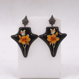 Elegant Handmade Wooden Earrings With Diamonds – Perfect Gift For Women