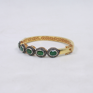 Handmade Emerald And Diamond Bangle – Vintage Luxury Jewelry