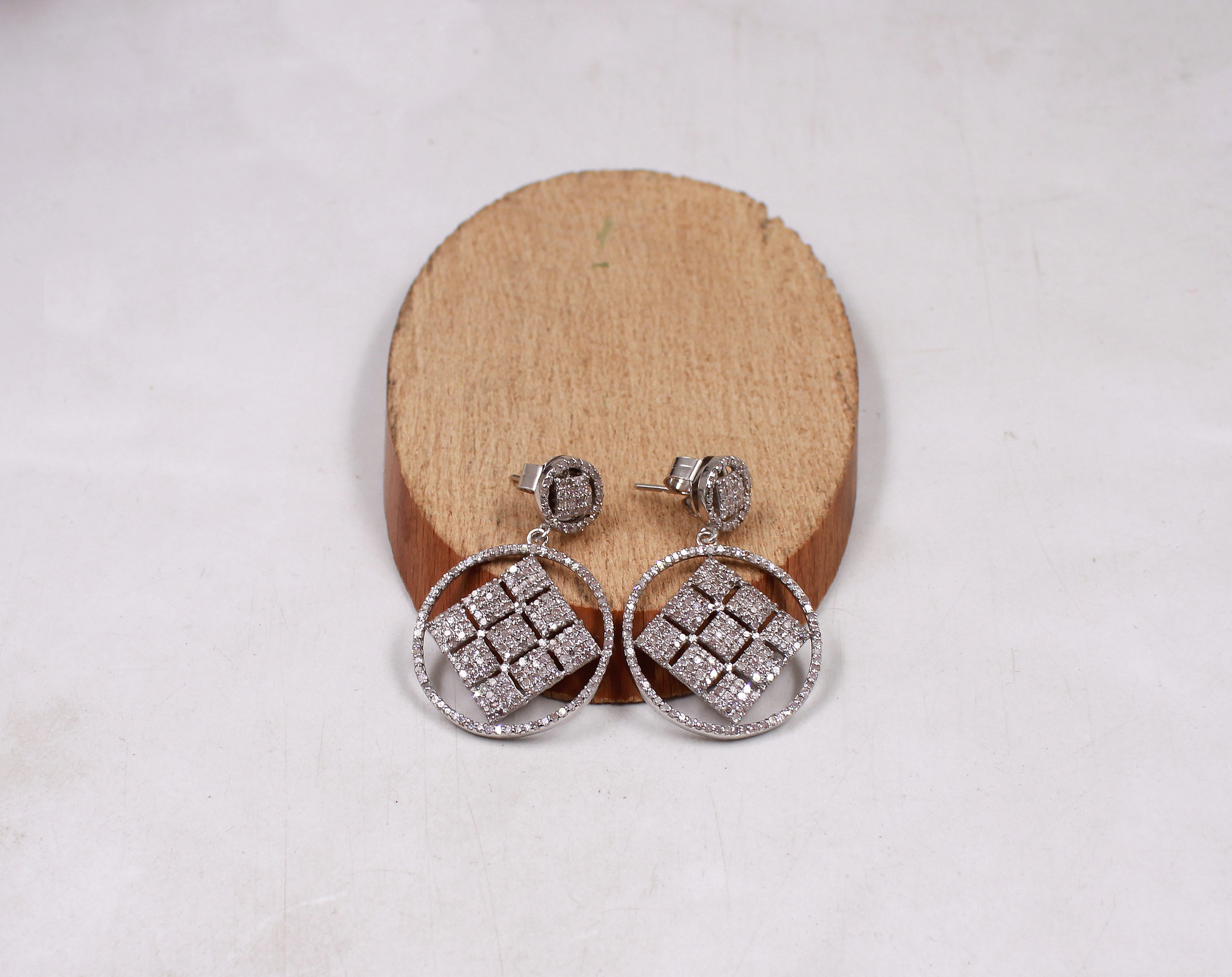 Natural Rose Cut Pave Diamond Drop Earrings – 925 Sterling Silver Handmade Finish Jewelry | Gift For Her