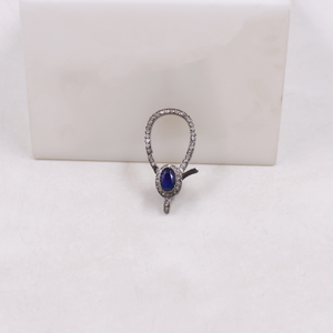 Handmade Natural Rosecut Pave Diamond Lobster Clasps in 925 Sterling Silver | Luxury Jewelry Findings with Emerald, Ruby & Sapphire Accents