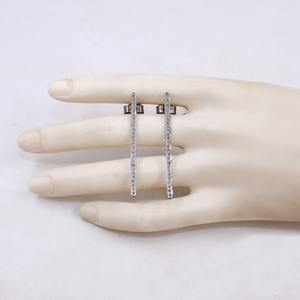 Sparkling pave diamond earrings in modern handmade design