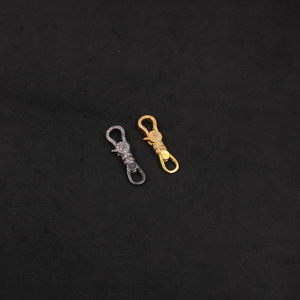 Double-Sided Lobster Clasp in 925 Sterling Silver with Pave Diamonds | Black Rhodium & Gold-Plated Diamond Connector for Luxury Jewelry Making