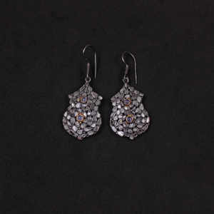 Rosecut slice diamond earrings with Tanzanite gemstones