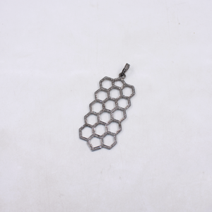Handmade pave diamond pendant with polished finish