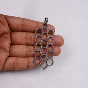 Lightweight diamond pendant in sterling silver jewelry