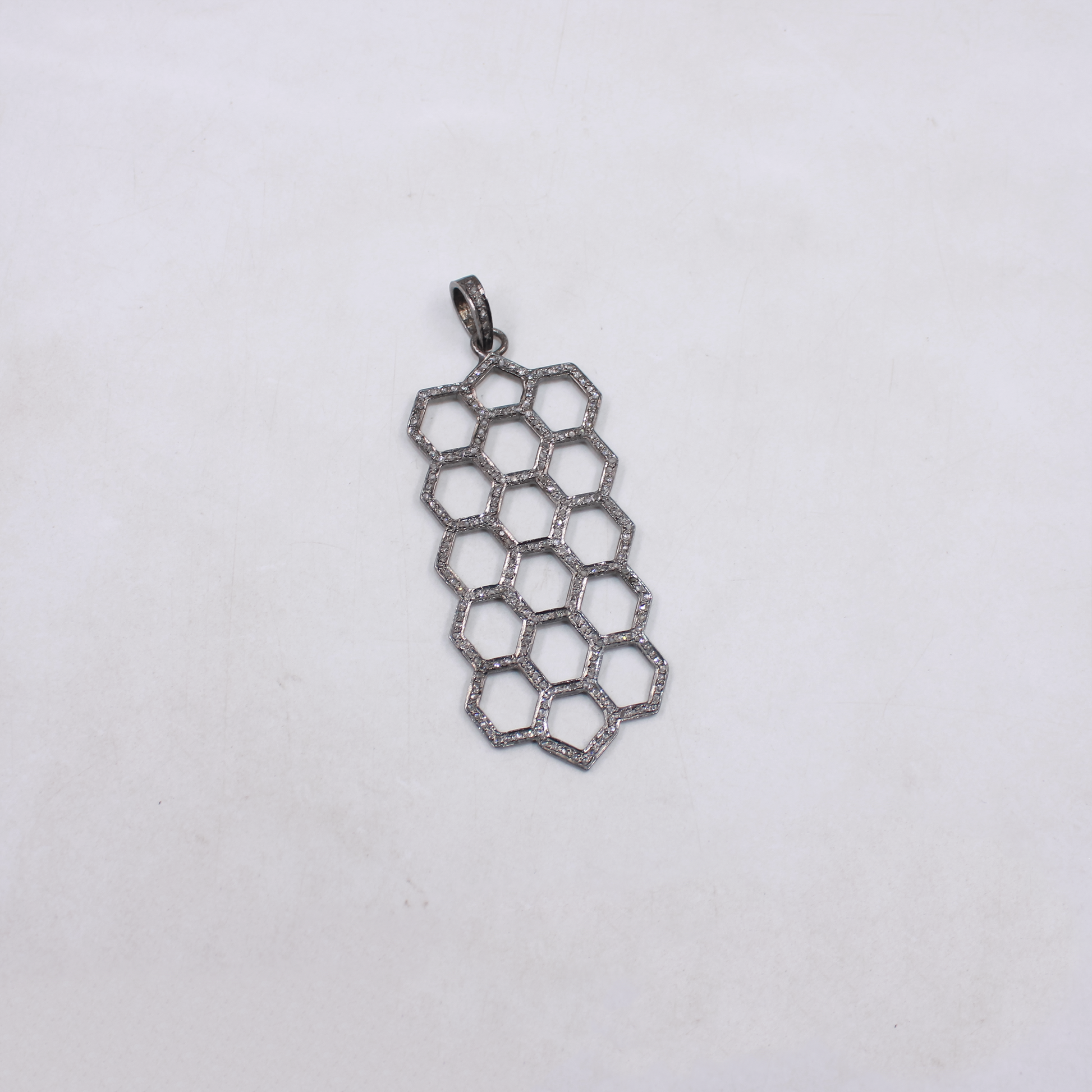 Designer diamond pendant gift for her in 925 silver