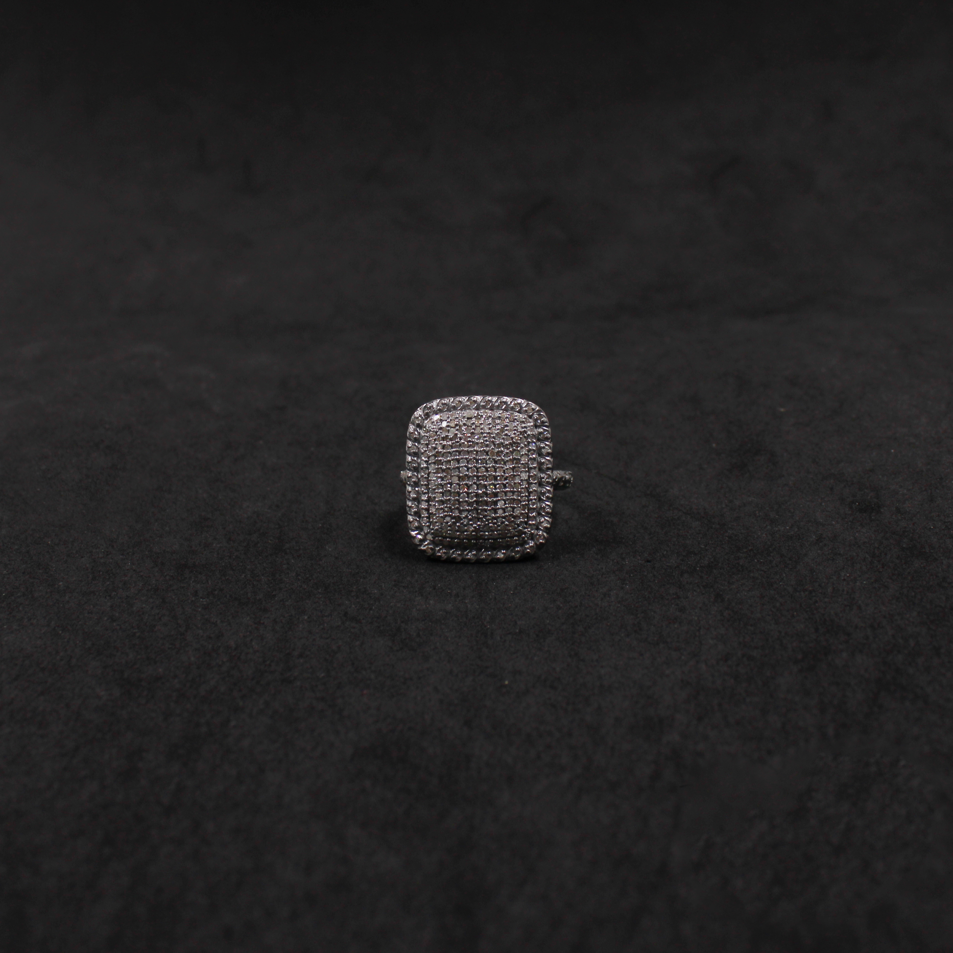 Handmade diamond ring for women, sterling silver jewelry