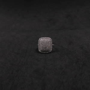 Handmade diamond ring for women, sterling silver jewelry