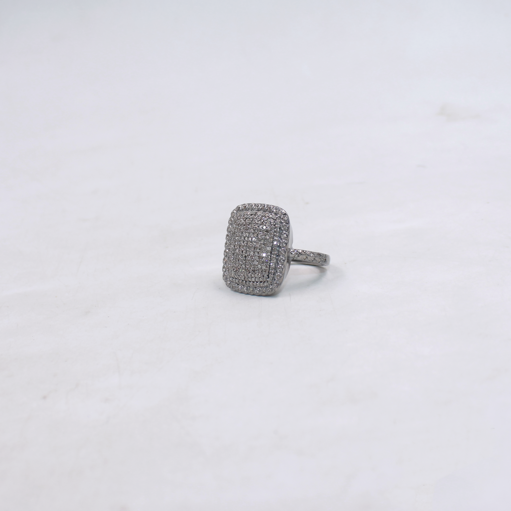 Sparkling pave set diamond ring, handmade design