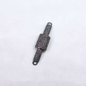 Sterling silver pave diamond link for custom jewelry