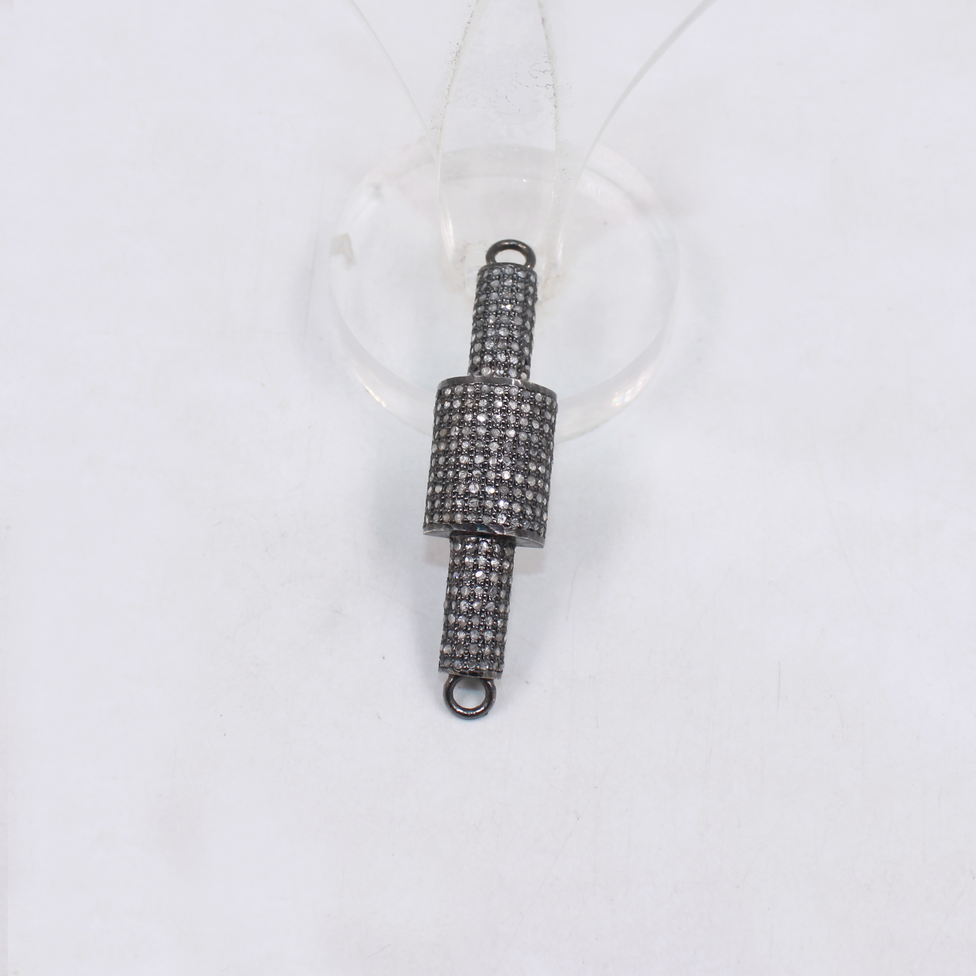 Artisan-crafted diamond connector piece for bracelets