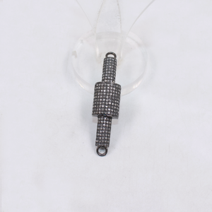 Artisan-crafted diamond connector piece for bracelets