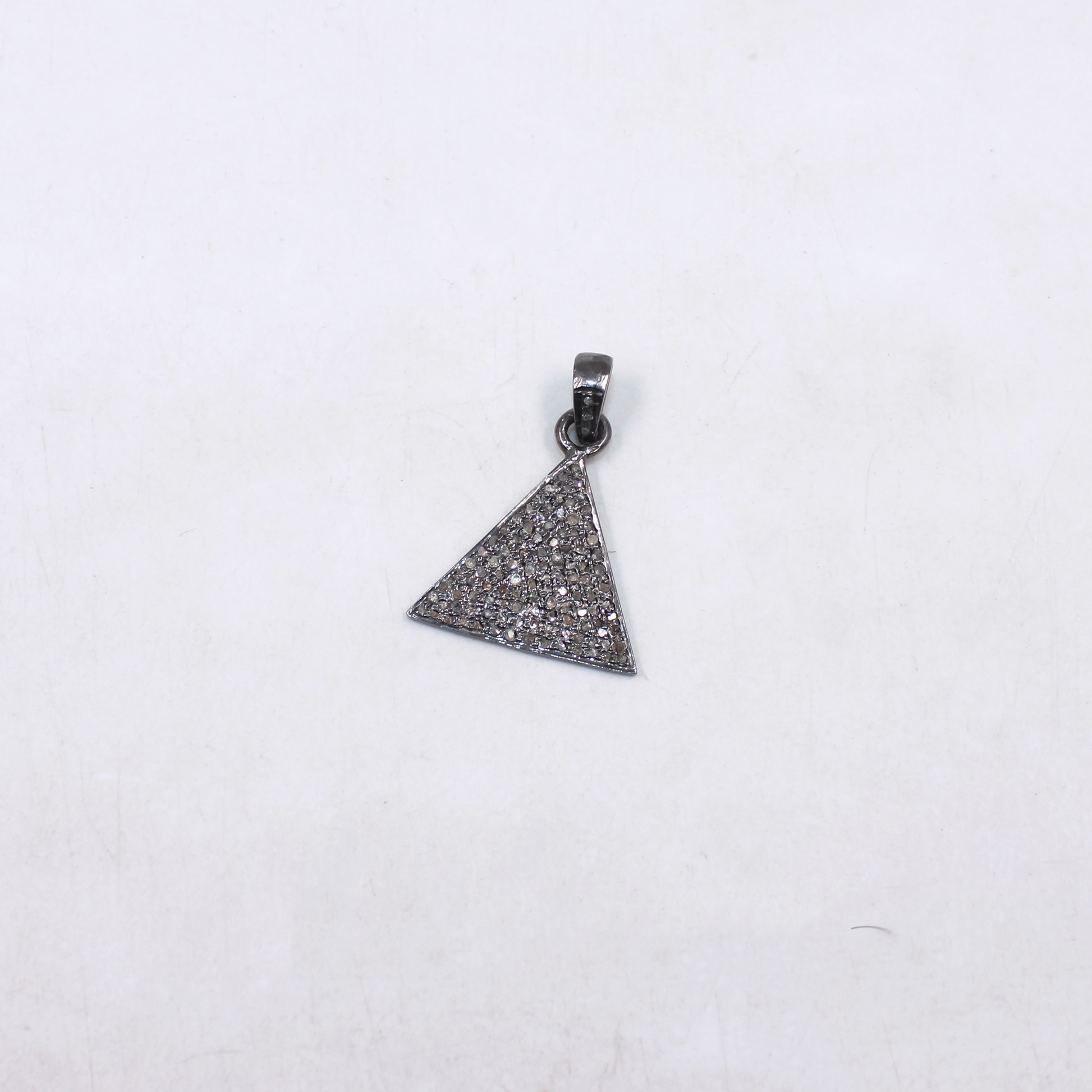 Elegant sterling silver pendant with pave diamonds