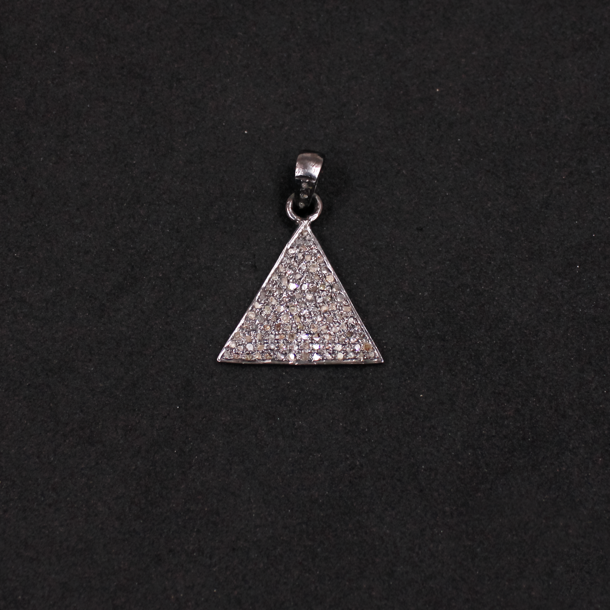 Handmade natural pave diamond pendant in 925 sterling silver