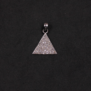 Handmade natural pave diamond pendant in 925 sterling silver