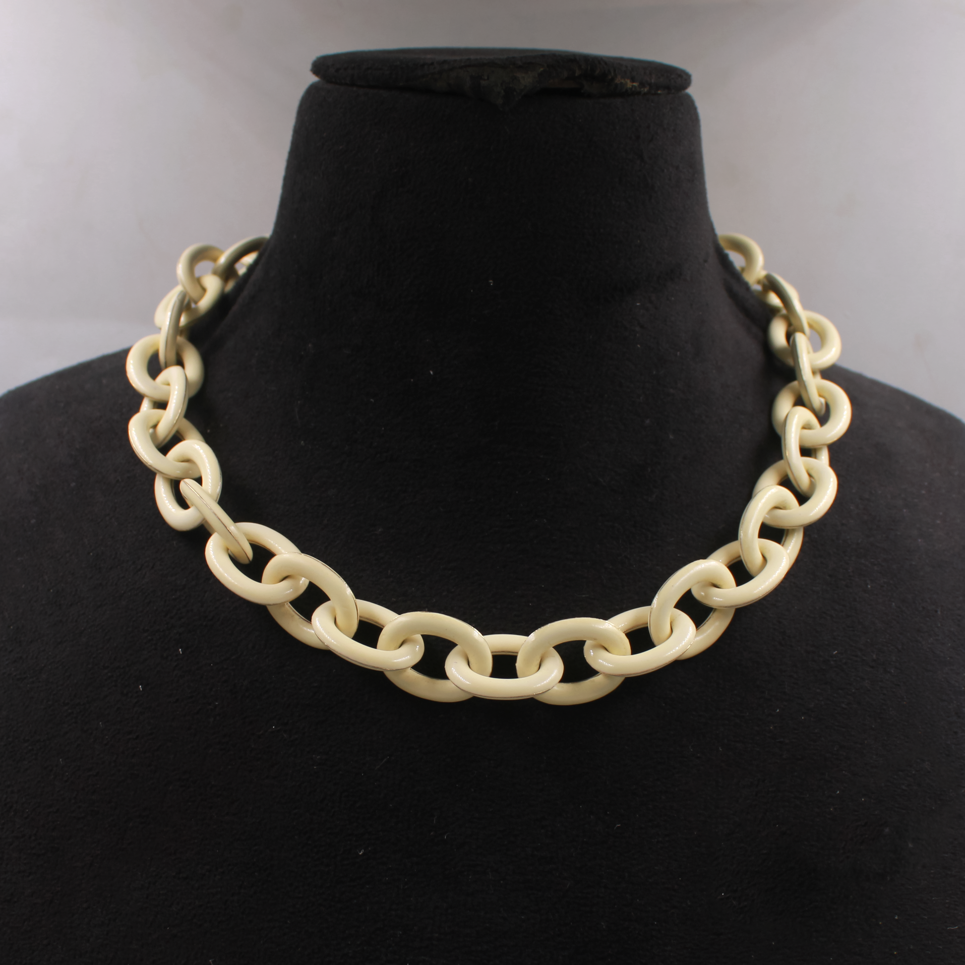 One of a Kind Ivory Enamel Brass Necklace with Lab Grown Diamonds | Handmade Jewelry in Custom Colors – Perfect Gift for Luxury & Everyday Wear