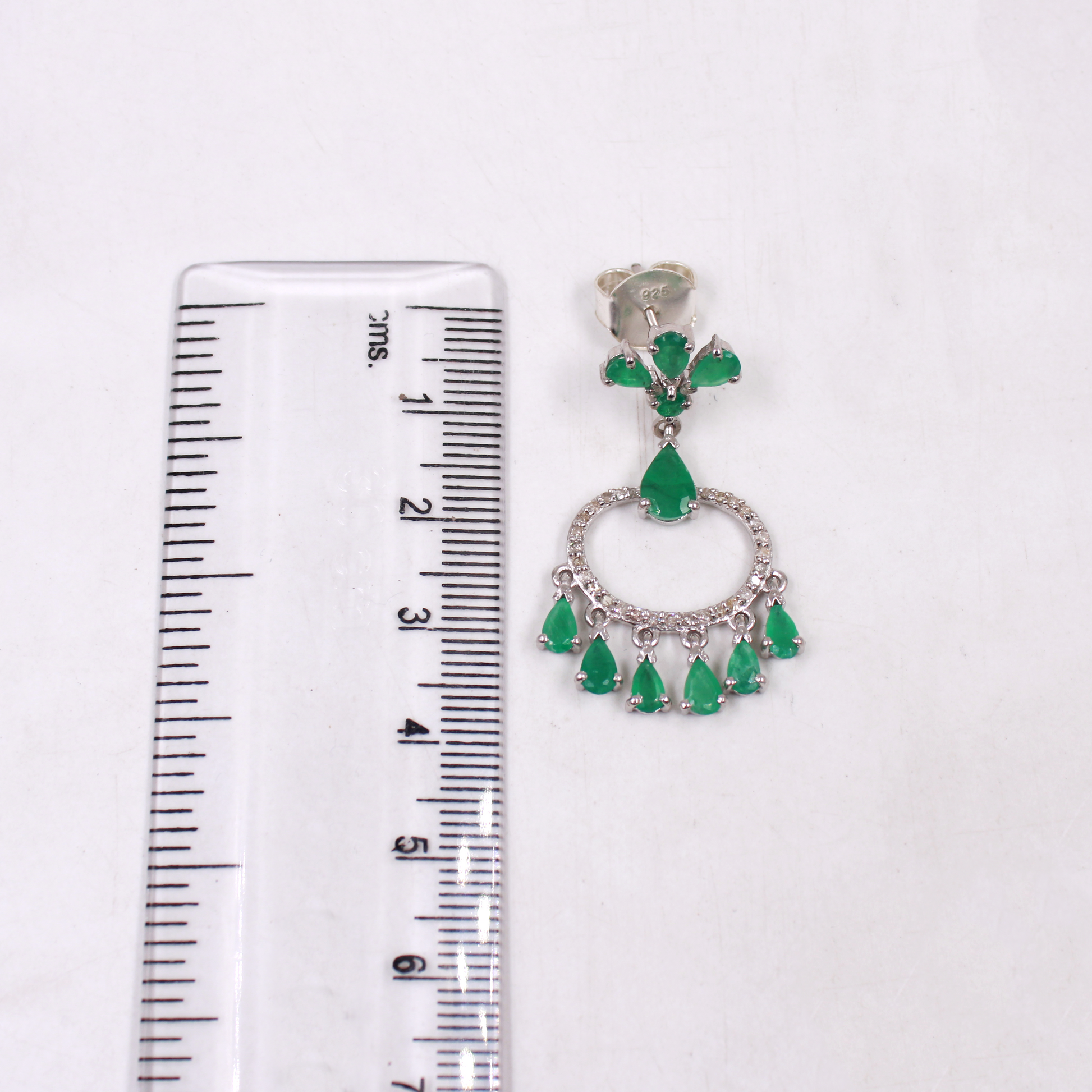 Luxury emerald and diamond drop earrings for weddings