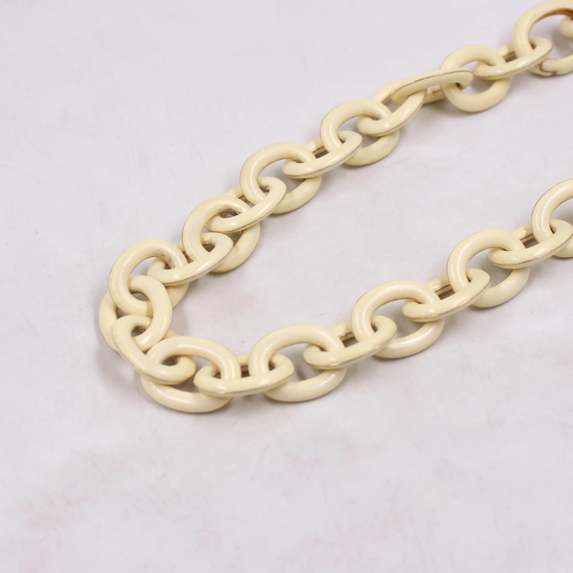 One of a Kind Ivory Enamel Brass Necklace with Lab Grown Diamonds | Handmade Jewelry in Custom Colors – Perfect Gift for Luxury & Everyday Wear