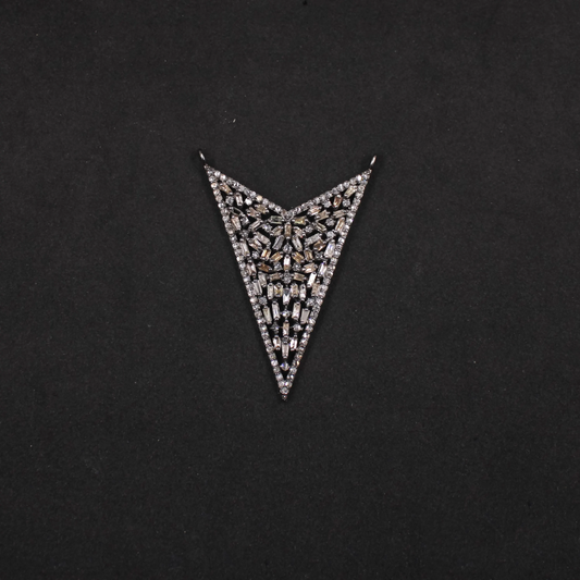 Designer Natural Baguette Cut Diamond Pendant in 925 Sterling Silver | Handmade Statement Necklace with Pave Diamonds – Luxury Jewelry Gift for Her