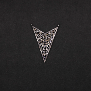 Designer Natural Baguette Cut Diamond Pendant in 925 Sterling Silver | Handmade Statement Necklace with Pave Diamonds – Luxury Jewelry Gift for Her