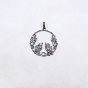 Luxury silver pendant with rosecut diamonds