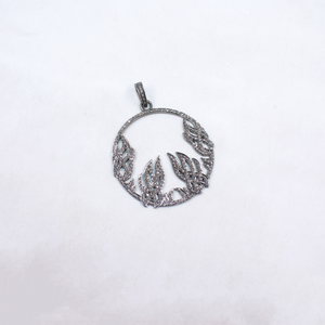 Artisan-crafted diamond pendant with sterling silver base