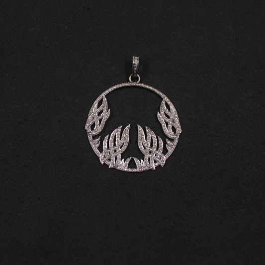 Handmade rosecut diamond pendant in sterling silver