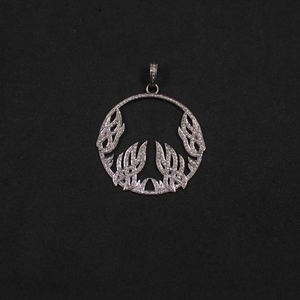 Handmade rosecut diamond pendant in sterling silver