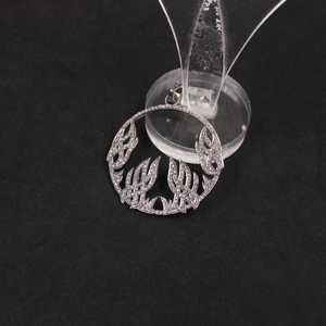Rosecut diamond necklace pendant with pave accents